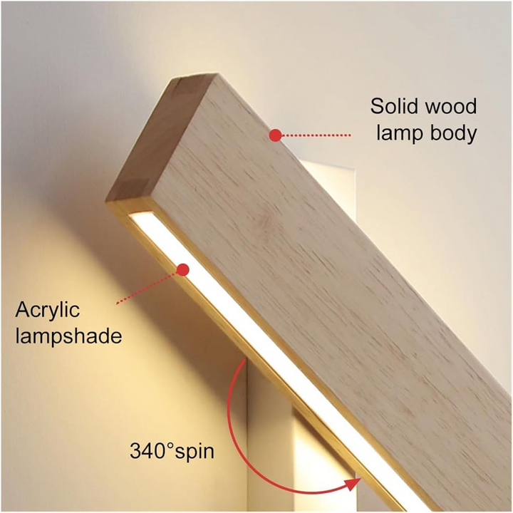 Rotatable Wooden LED Wall Lamp Noxord