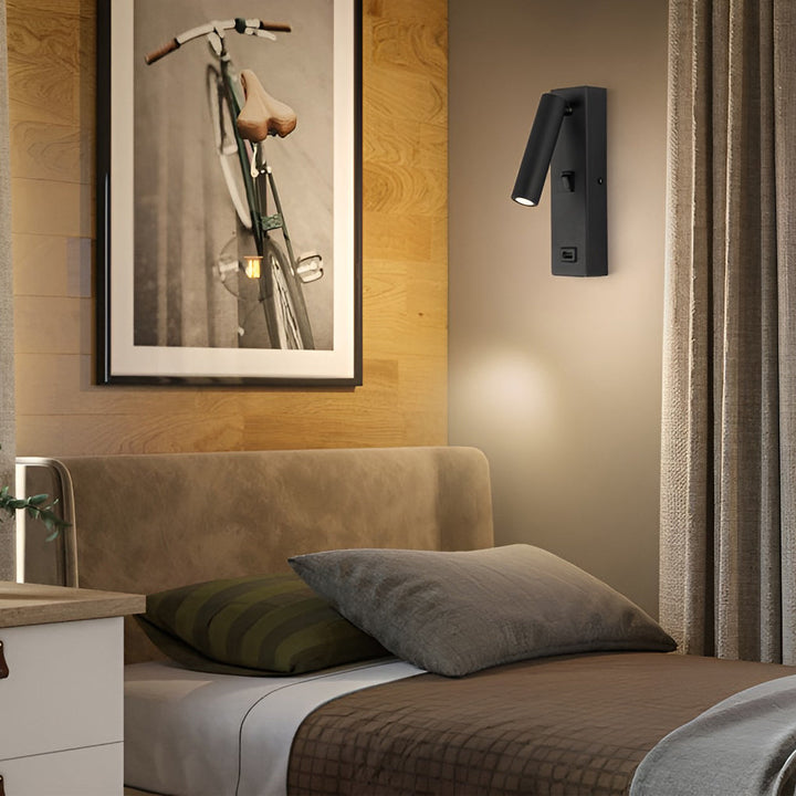 ArtiLicht Luxury Wall Lamp with Adjustable LED and USB Charging Port Noxord