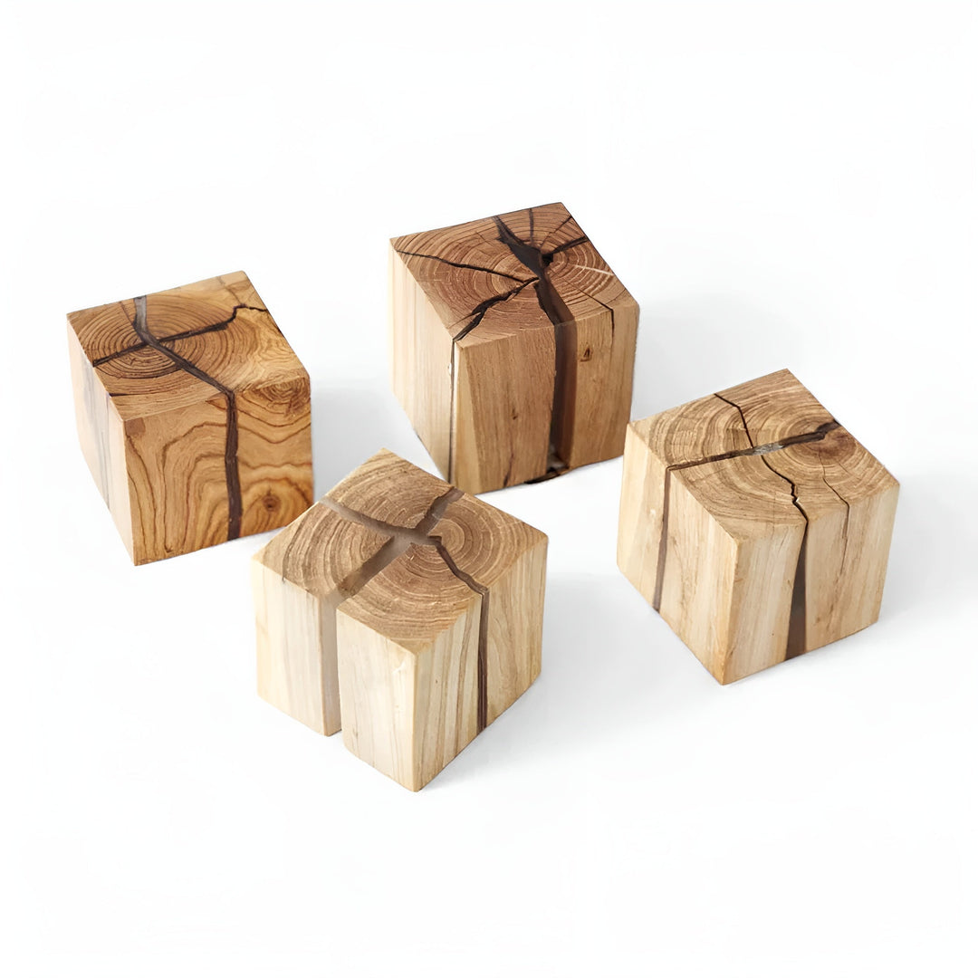 LED table lamp in cube shape – Modern design made of wood | Stylish for living room & bedroom | Kalsten