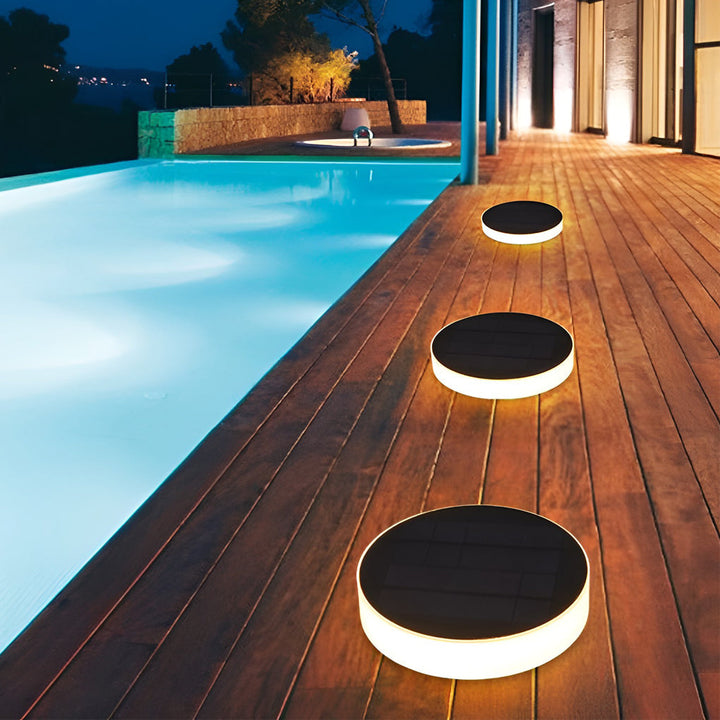Waterproof LED Outdoor Ground Lawn Deck Recessed Solar Disk Lights Landscape Lighting | Kalsten