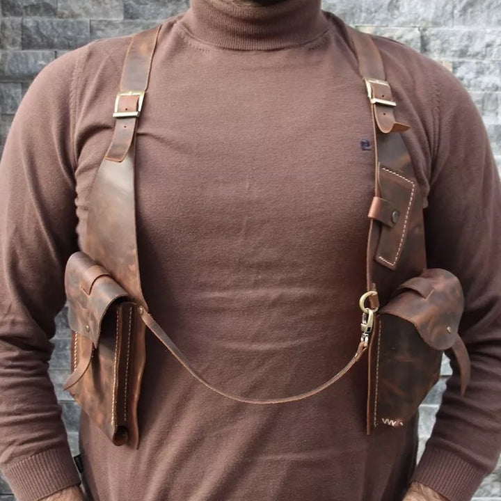 Medieval Steampunk shoulder bag with retro strap | Kalsten