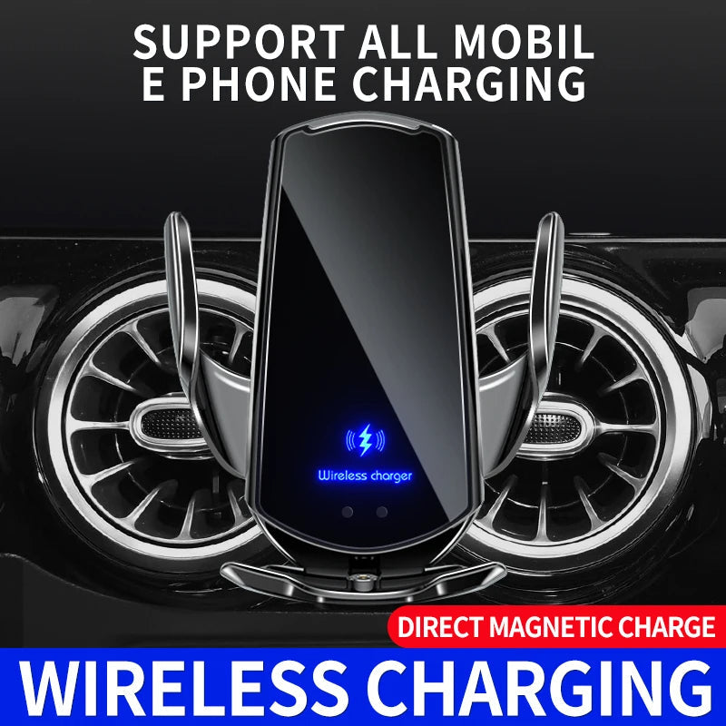 Kalsten | 2-in-1 Wireless Car Charger & Phone Holder Automatic Clamping - Fast Charging Secure Universal Compatibility Adjustable & Practical