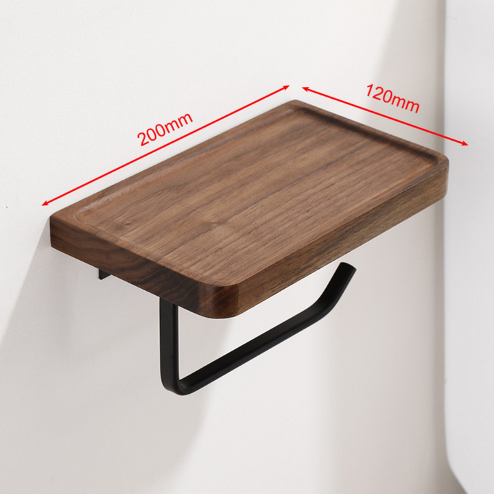 Elegant Wall-Mounted Toilet Paper Holder - made of Walnut and Stainless Steel Noxord