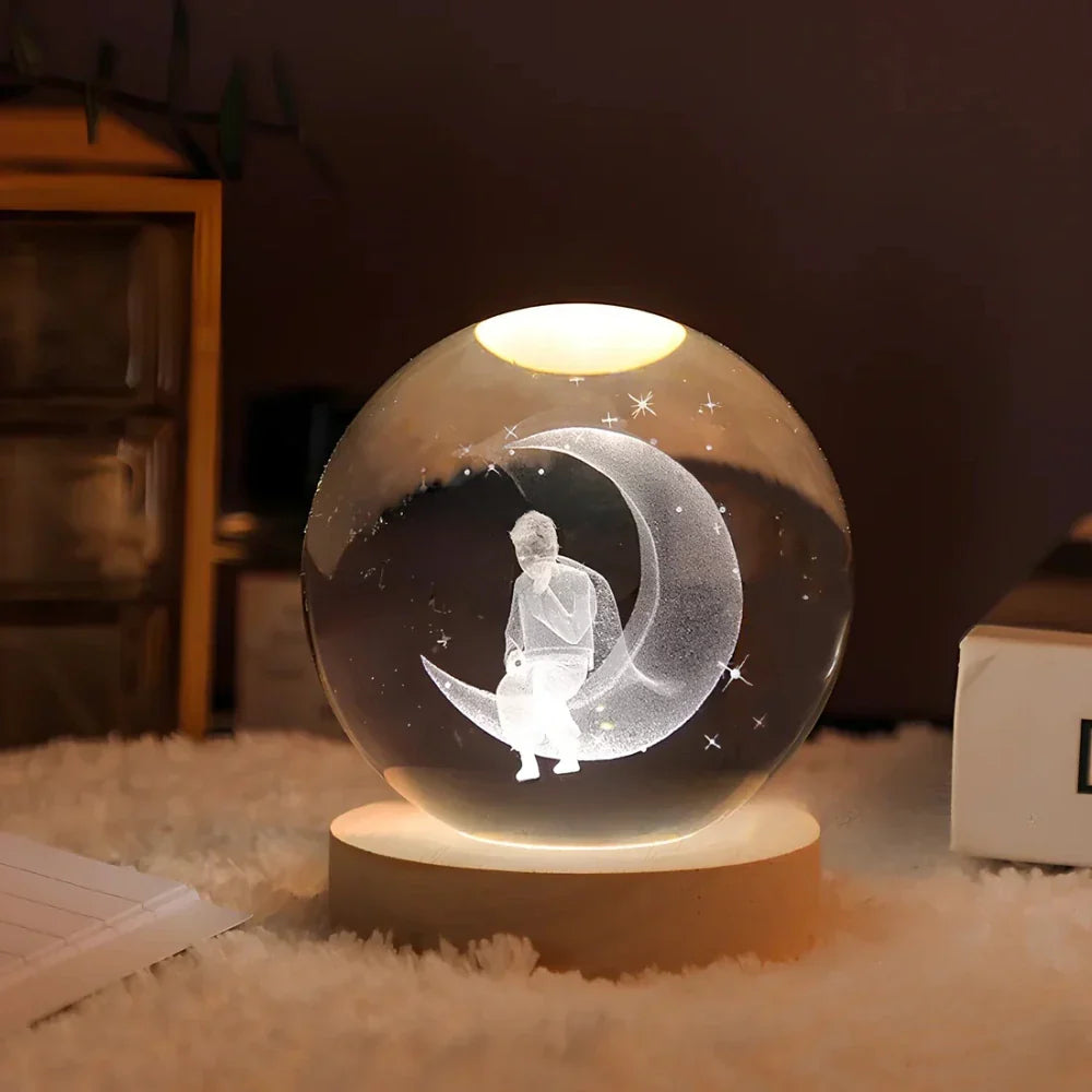 3D Crystal Ball LED Night Light Noxord