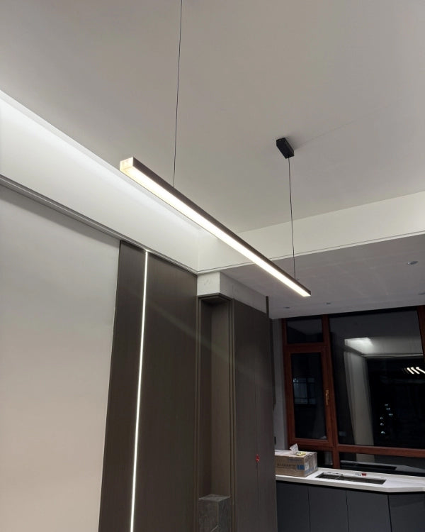Linear Pendant Light Metal 39 in Adjustable Kitchen Island LED Warm White 3000K-6000K Modern Dining Room Hanging Lamp | Kalsten