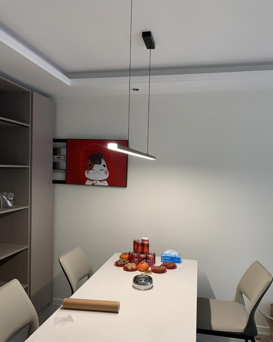 Linear Pendant Light Metal 39 in Adjustable Kitchen Island LED Warm White 3000K-6000K Modern Dining Room Hanging Lamp | Kalsten