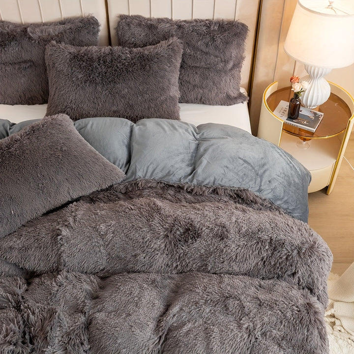 Ultra Soft Plush Duvet Cover Set with Zipper - Luxury & Comfort Kalsten
