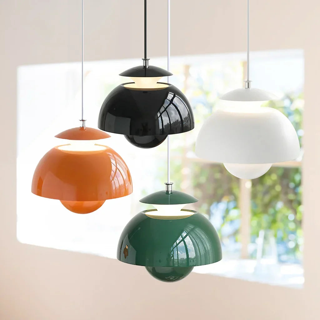 Pendant Light Metal 10 in Spherical Adjustable Living Room Dining Area Modern Chandelier Industrial Style LED Ceiling Fixture | Kalsten