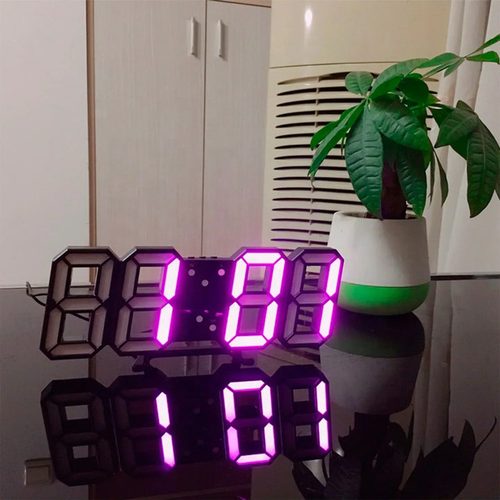 Kalsten | Digital 3D LED Wall Clock – Modern Design with Dimming Function and Optimal Visibility