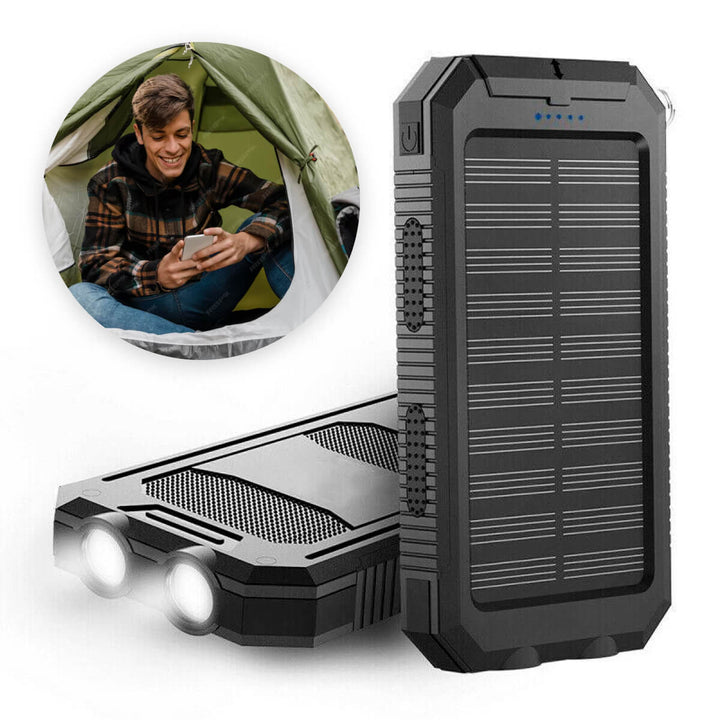 Solar Powered Waterproof Power Bank with USB Charger and Flashlight Noxord