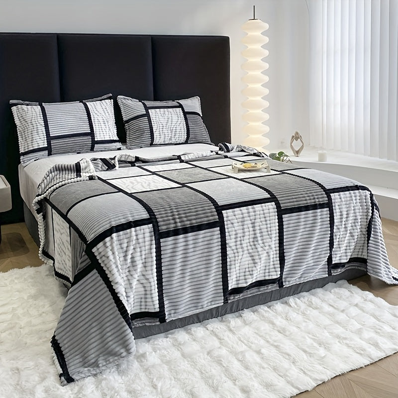 Luxury Plush Blanket with Trendy Stripe Print – Ultimate Comfort Noxord