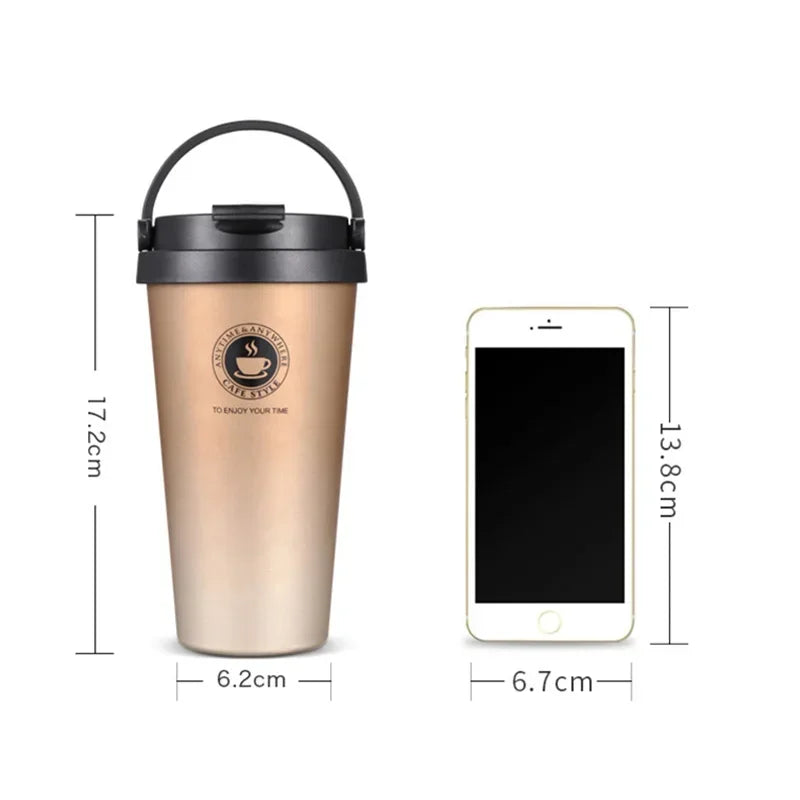 WarmCold Insulation Mug – Stainless Steel Travel Mug 500 ml with Sliding Lid | Kalsten