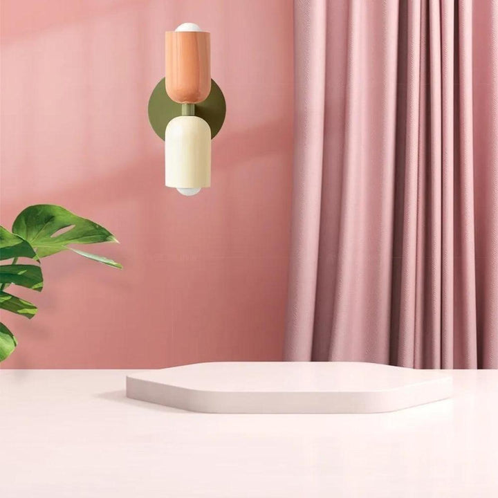 Modern Double-Shade Glass Wall Lamp