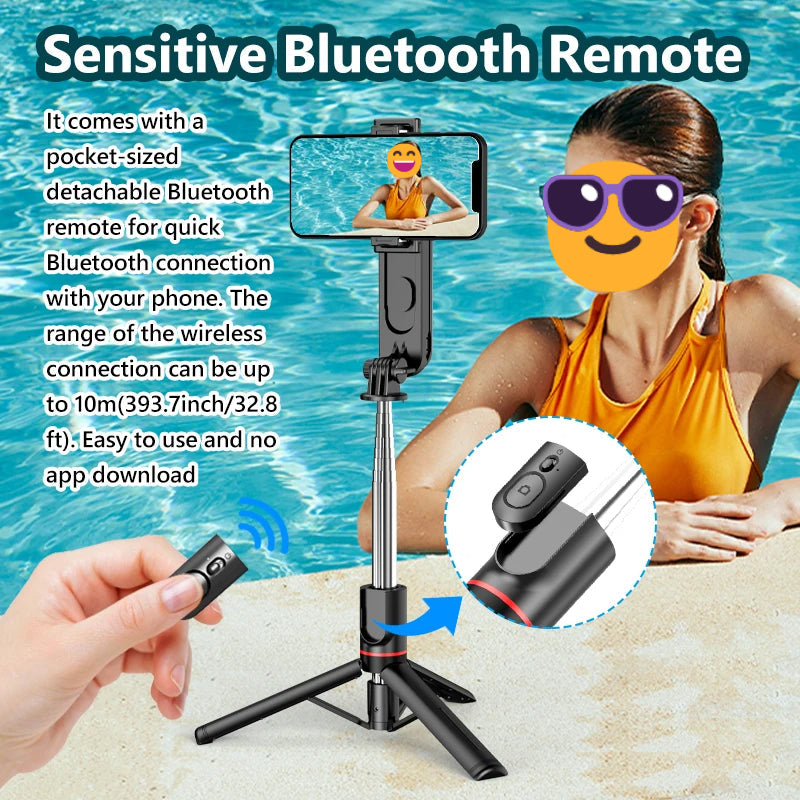 Ultra Foldable Built-In Lighting Selfie Stick Tripod | Kalsten