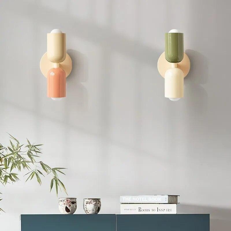 Modern Double-Shade Glass Wall Lamp