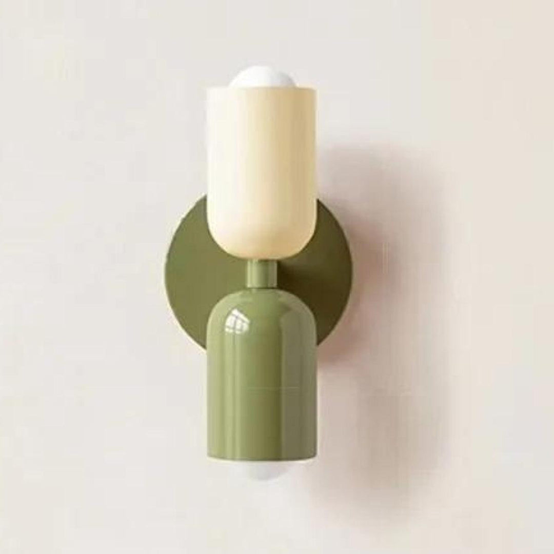 Modern Double-Shade Glass Wall Lamp