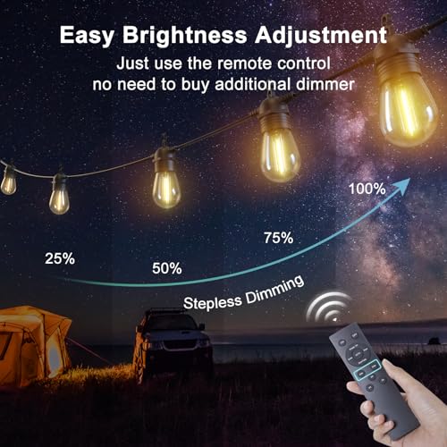 Kalsten | 52FT Solar String Lights for Outdoor with Remote Control, Warm White