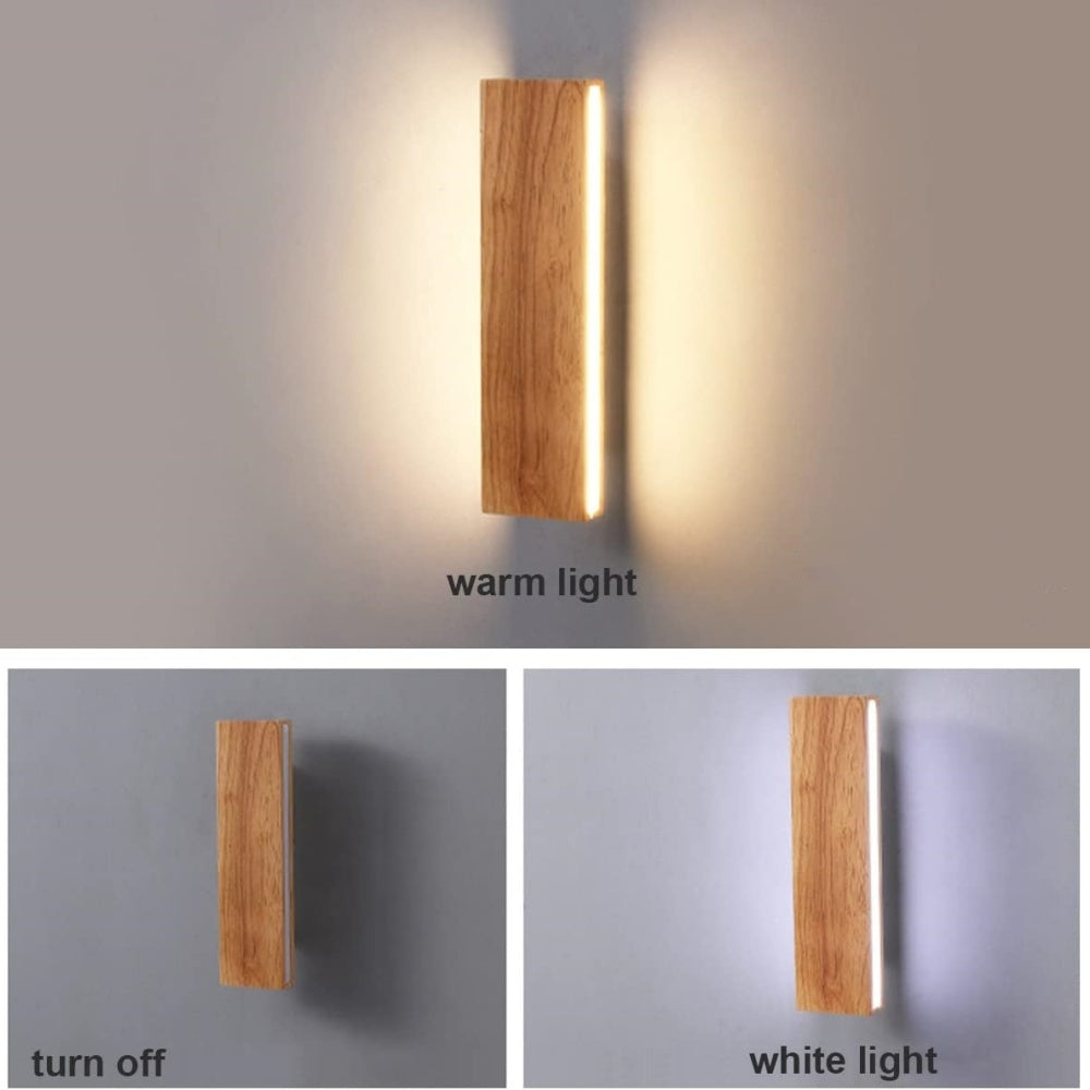 Rotatable Wooden LED Wall Lamp Noxord