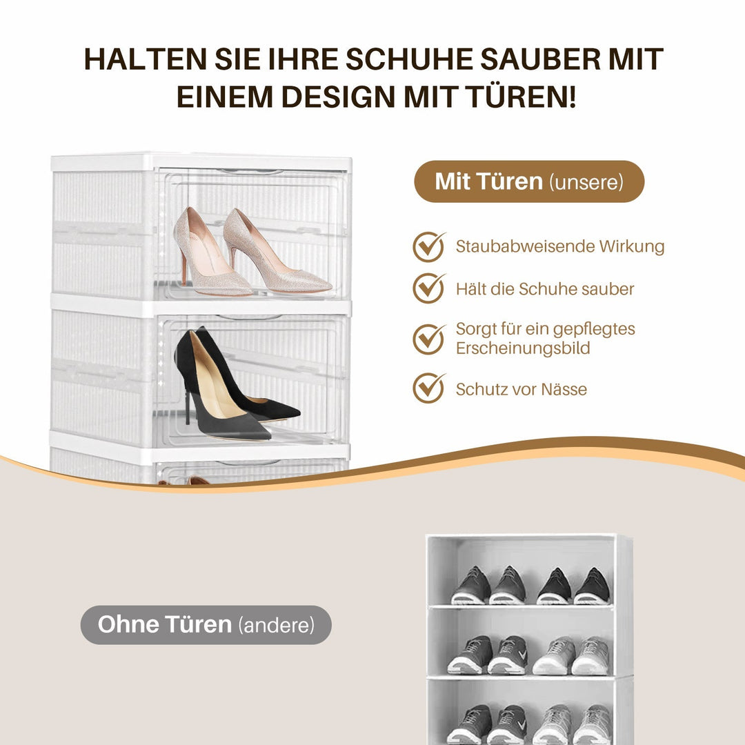 6 Layers Shoe Boxes Storage Box Stackable | Kalsten