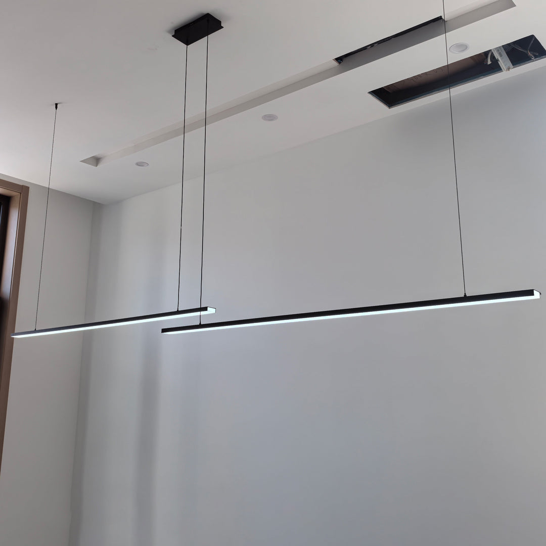 Linear Pendant Light Metal 39 in Adjustable Kitchen Island LED Warm White 3000K-6000K Modern Dining Room Hanging Lamp | Kalsten
