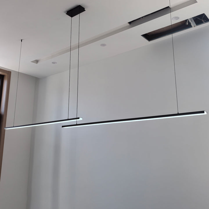 Linear Pendant Light Metal 39 in Adjustable Kitchen Island LED Warm White 3000K-6000K Modern Dining Room Hanging Lamp | Kalsten