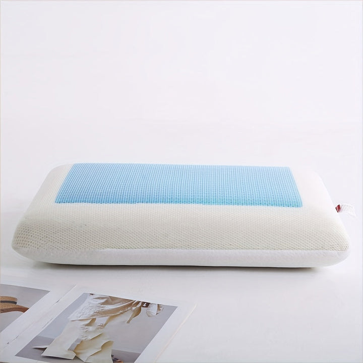 1pc Ergonomic Memory Foam Pillow with Breathable Mesh and Cooling Gel Core - Supports Neck and Back for Comfortable Sleep | Kalsten