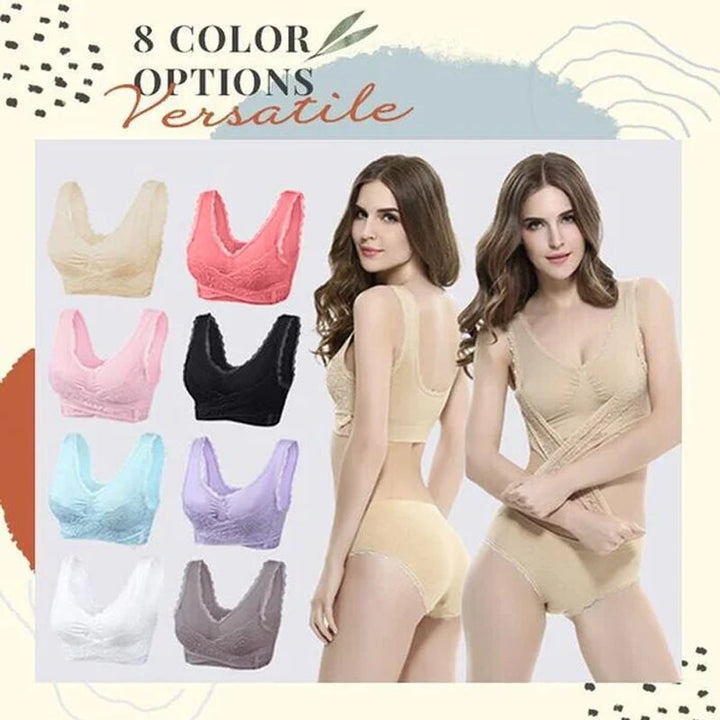 Kalsten | Front Cross-Side Buckle Lace Bra