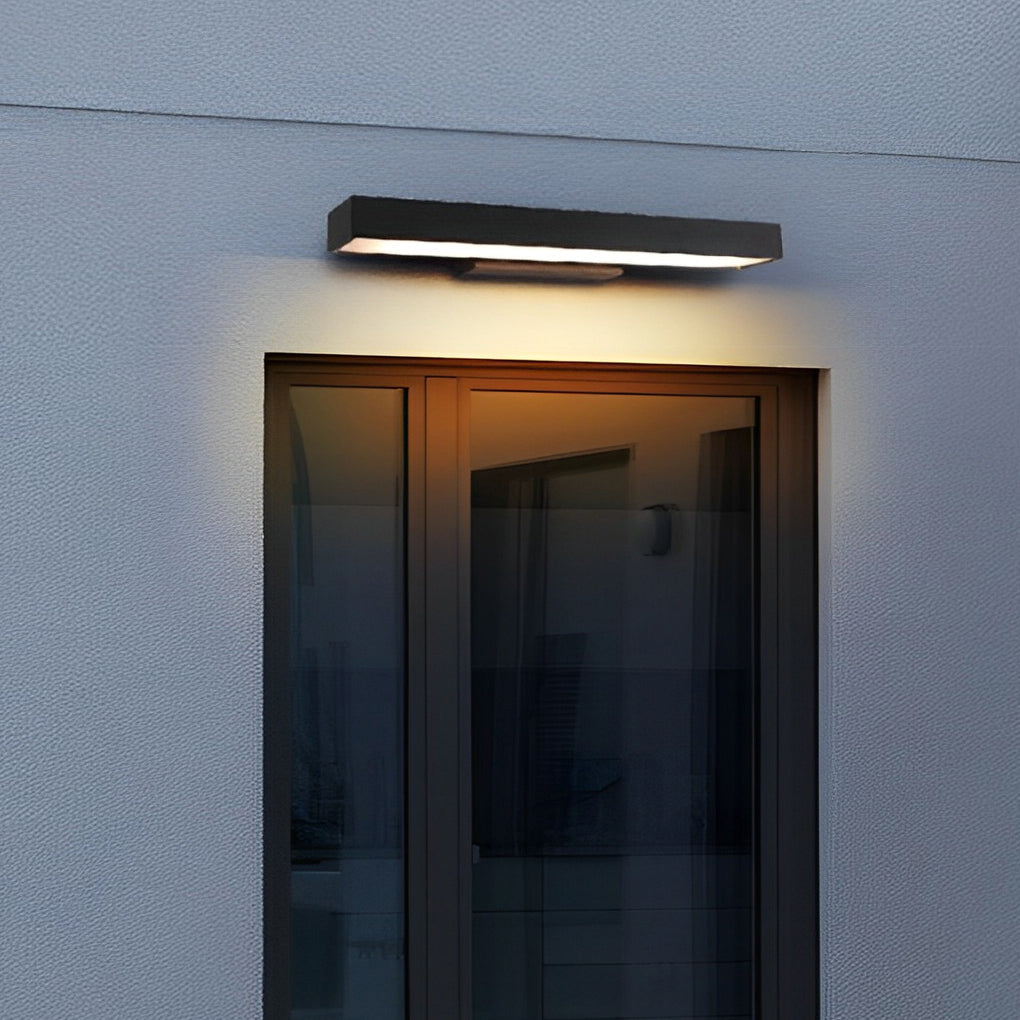 Outdoor Motion Sensor Black Rectangle Wall Light | Kalsten