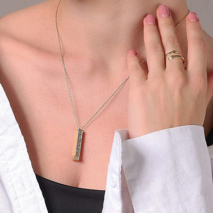Kalsten | Rhinestone Engraved Necklace