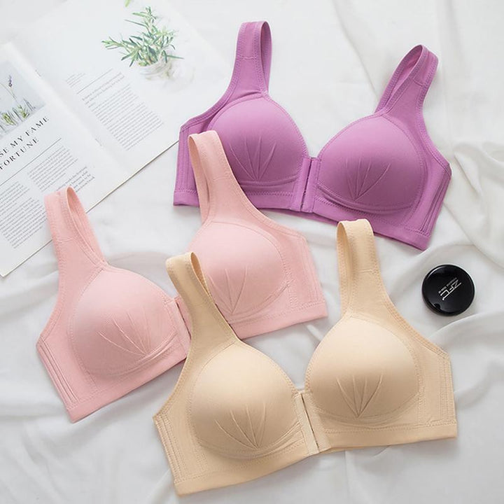 Kalsten | Plus Size Front Closure Elastic Push Up Comfort Bra