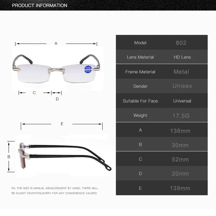Kalsten | Progressive reading glasses with high hardness and anti-blue light filter for distance and near viewing