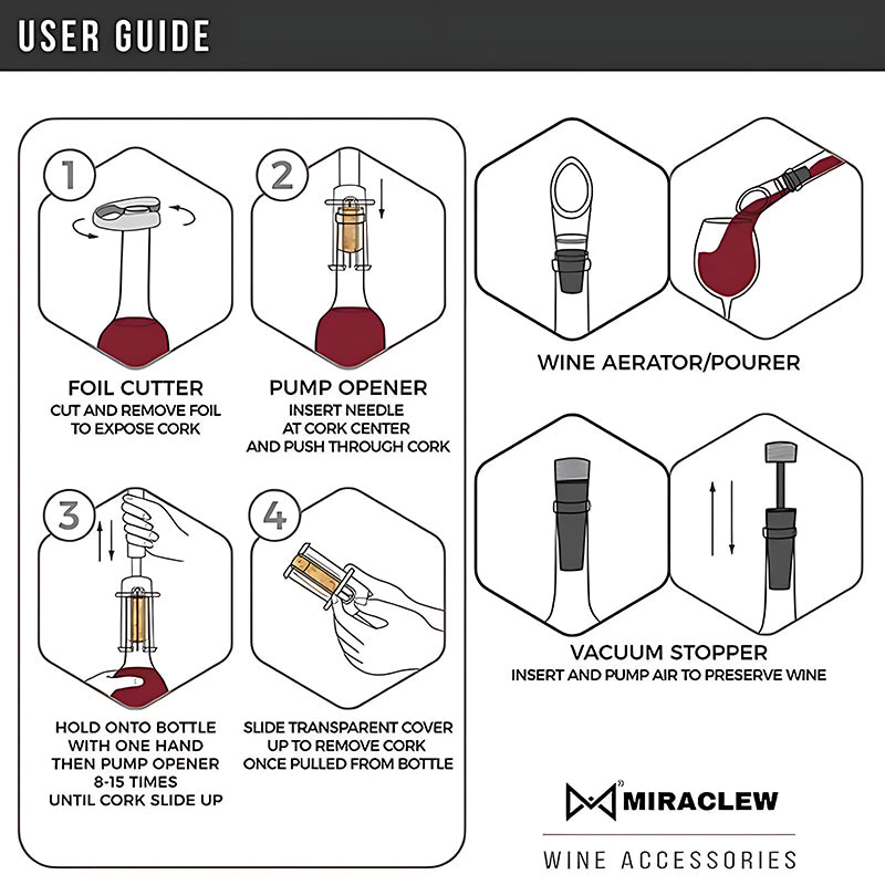 Kalsten | Air Pump Corkscrew Set for Cork Removal
