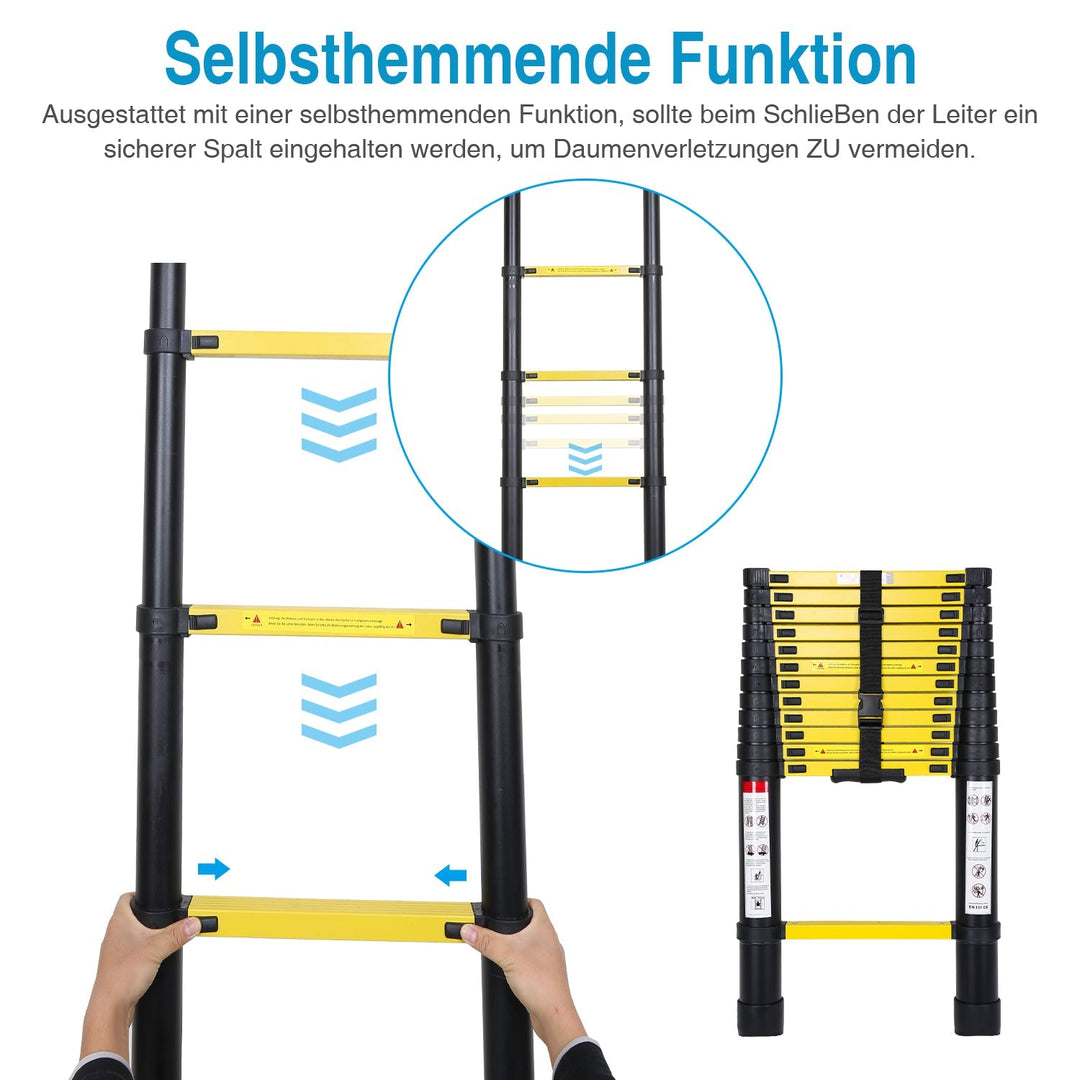 Telescopic Ladder Aluminum with Removable Hook | Kalsten