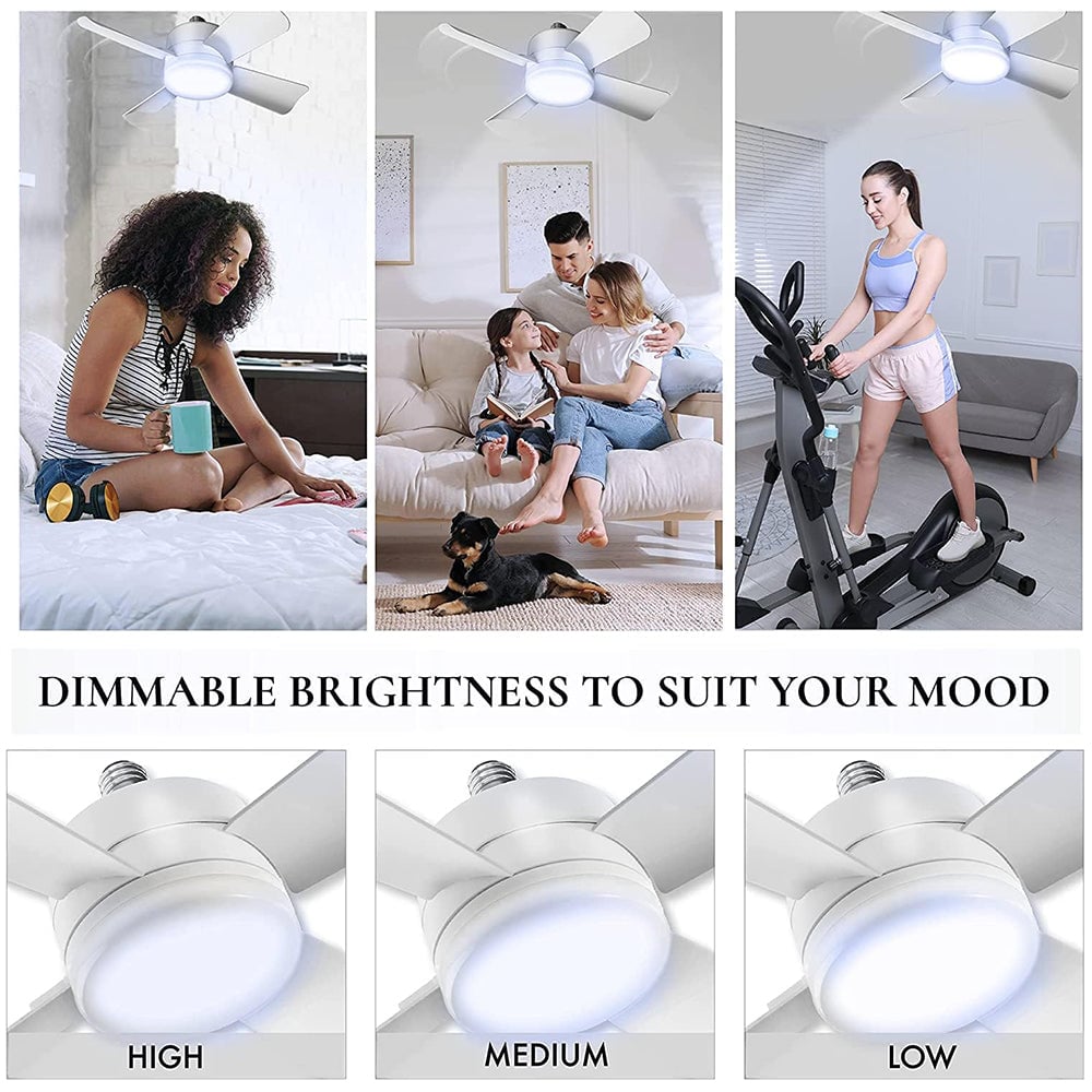 2-in-1 LED Ceiling Fan Light with Remote Control, E27/B22 Base | Kalsten