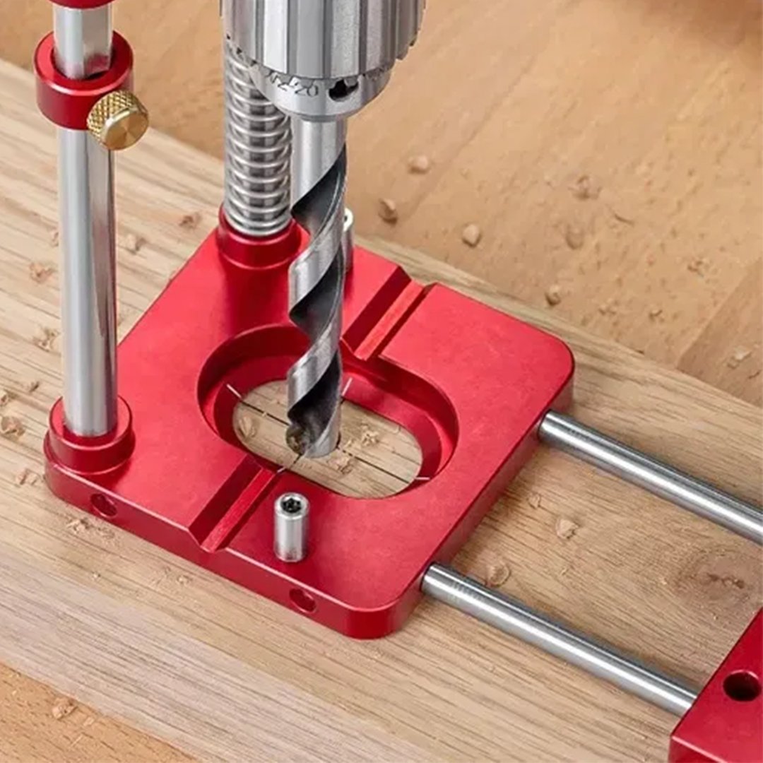 Noxord | Drill Press Guide for Handheld Drills - Portable & Adjustable Woodworking Jig