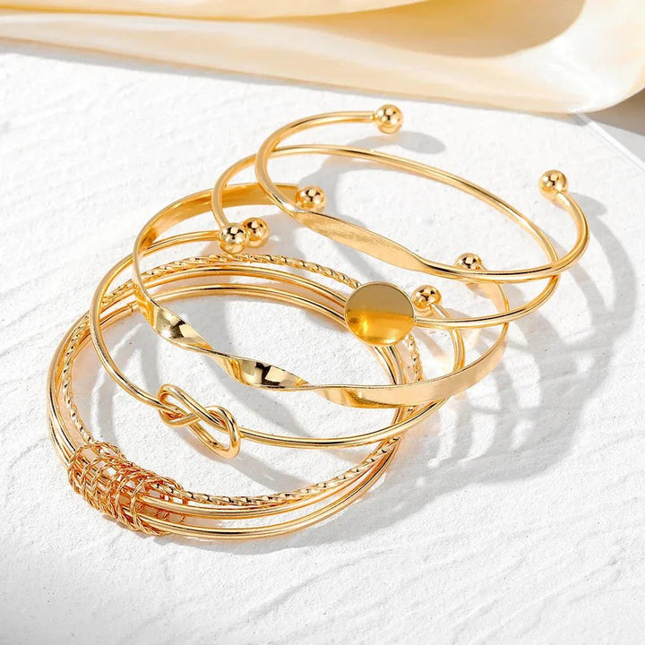 Kalsten | 5pcs Twist Bangle Bracelet Stack