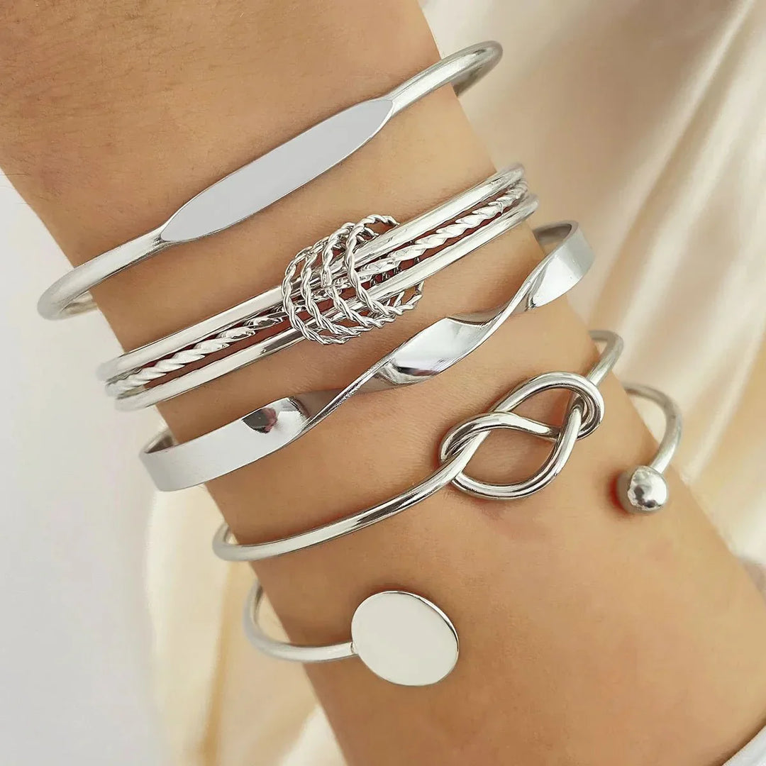 Kalsten | 5pcs Twist Bangle Bracelet Stack