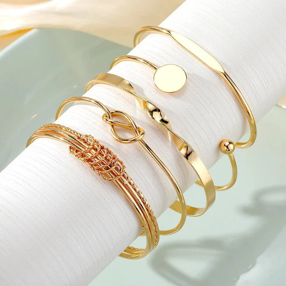 Kalsten | 5pcs Twist Bangle Bracelet Stack