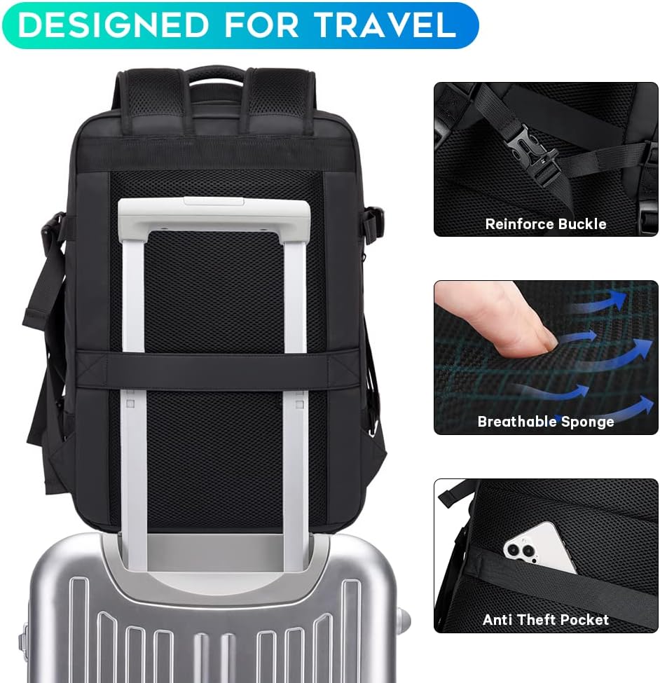 Expandable 26–45L Waterproof Travel Backpack with Laptop Sleeve & Duffle Carry | Kalsten
