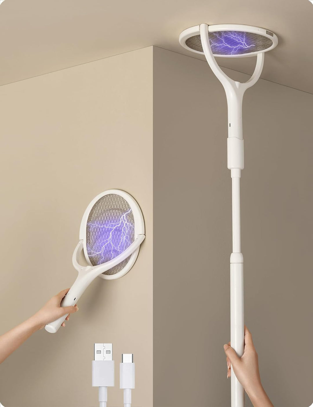 Flexible Fly Racket - Rechargeable Electric Fly Swatter Noxord