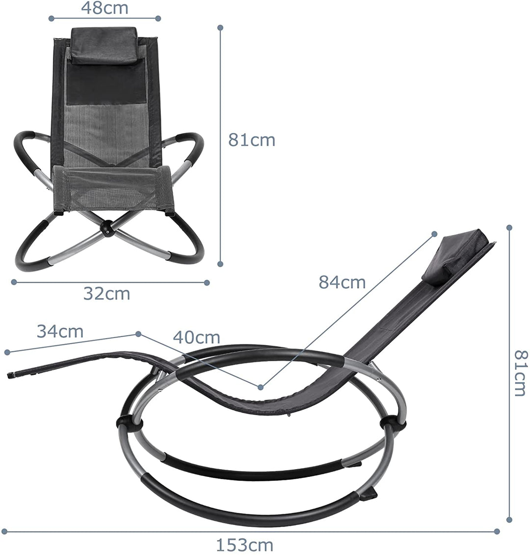 Relax lounger deck chair swinging lounger foldable | Kalsten
