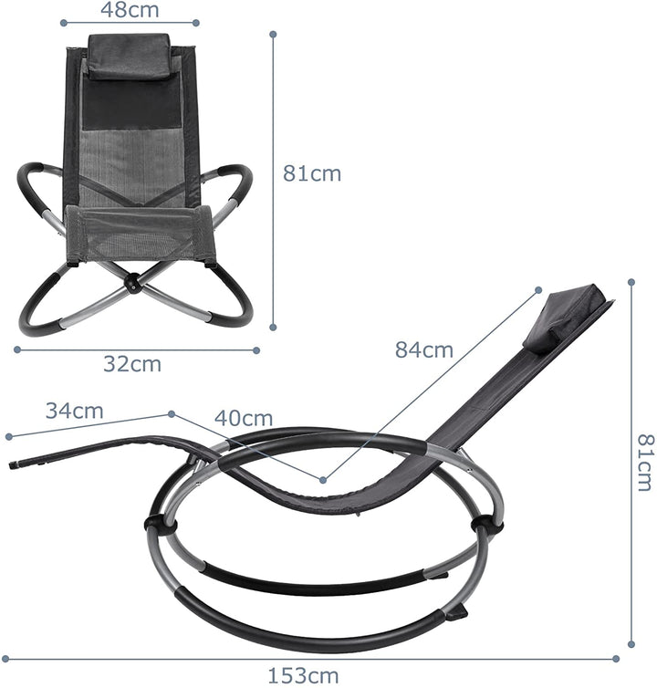 Relax lounger deck chair swinging lounger foldable | Kalsten