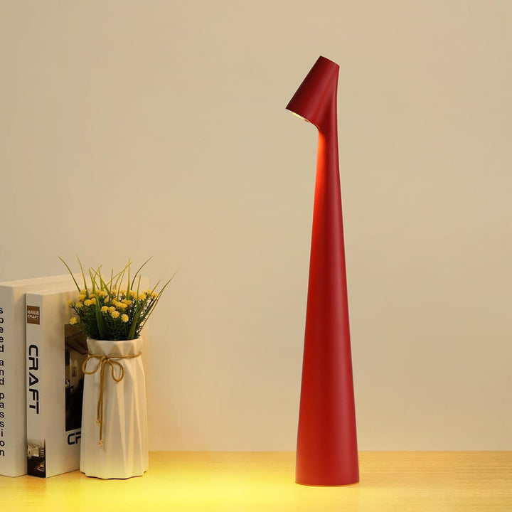 Table Lamp Modern Red Metal LED Light | Noxord