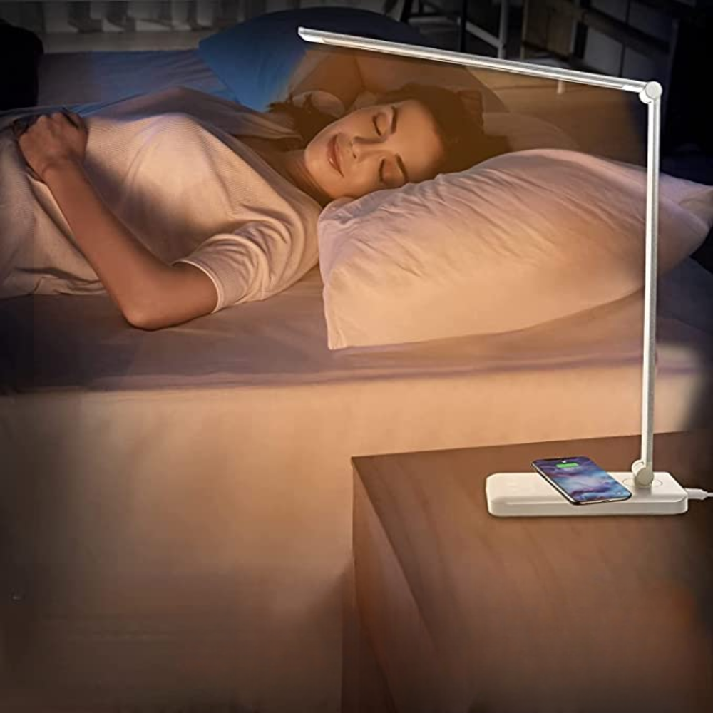 LED Desk Lamp - Table Lamp with USB Charging Port, 5 Light Settings and Brightness Levels Noxord