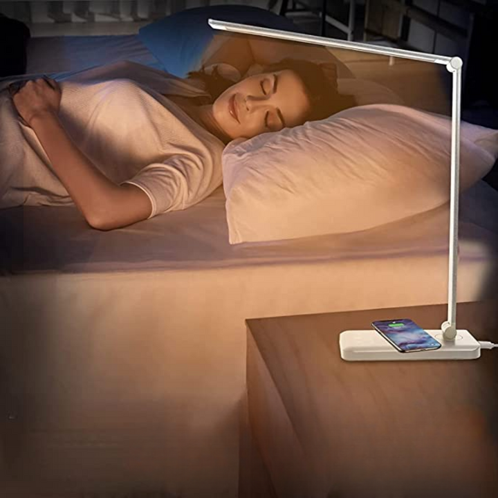 LED Desk Lamp - Table Lamp with USB Charging Port, 5 Light Settings and Brightness Levels Noxord