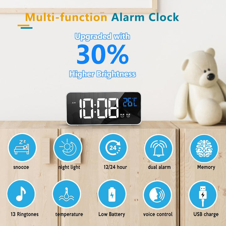 Kalsten | 11.5-Inch Digital Calendar Day Clock with 19 Reminders – Claryon