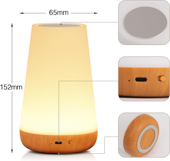 Kalsten | Night Light, LED Touch Bedside Table Lamp, 13 RGB Colours Changing