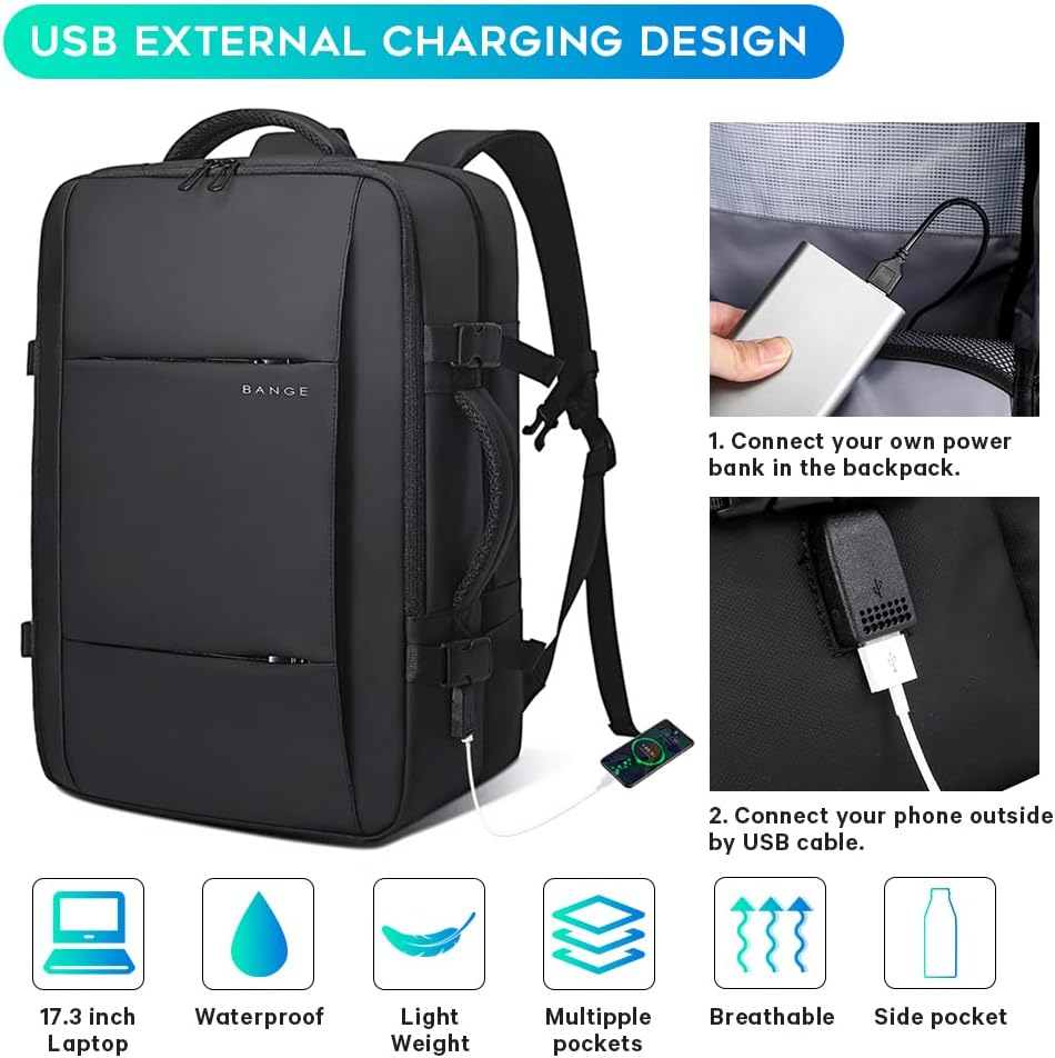 Expandable 26–45L Waterproof Travel Backpack with Laptop Sleeve & Duffle Carry | Kalsten