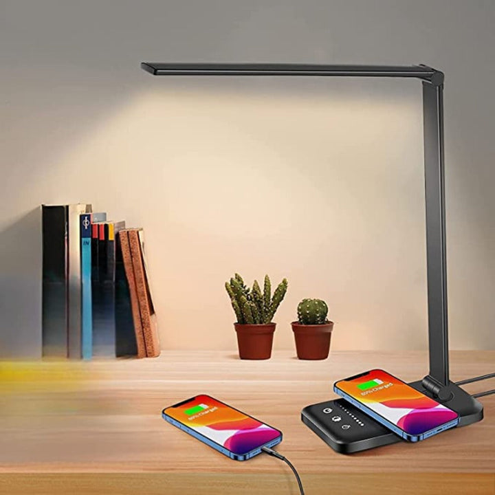LED Desk Lamp - Table Lamp with USB Charging Port, 5 Light Settings and Brightness Levels Noxord