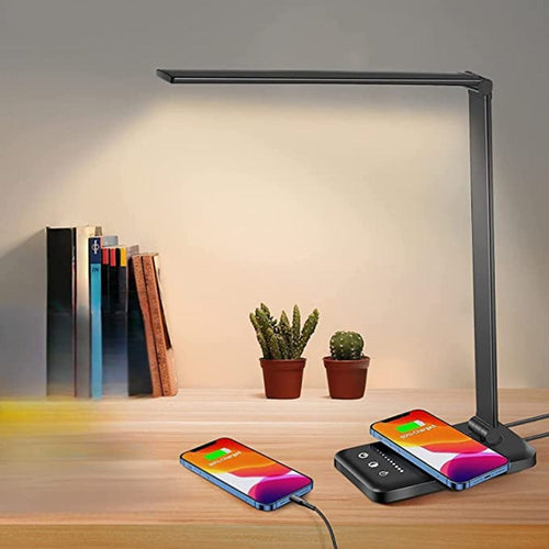 LED Desk Lamp - Table Lamp with USB Charging Port, 5 Light Settings and Brightness Levels Noxord